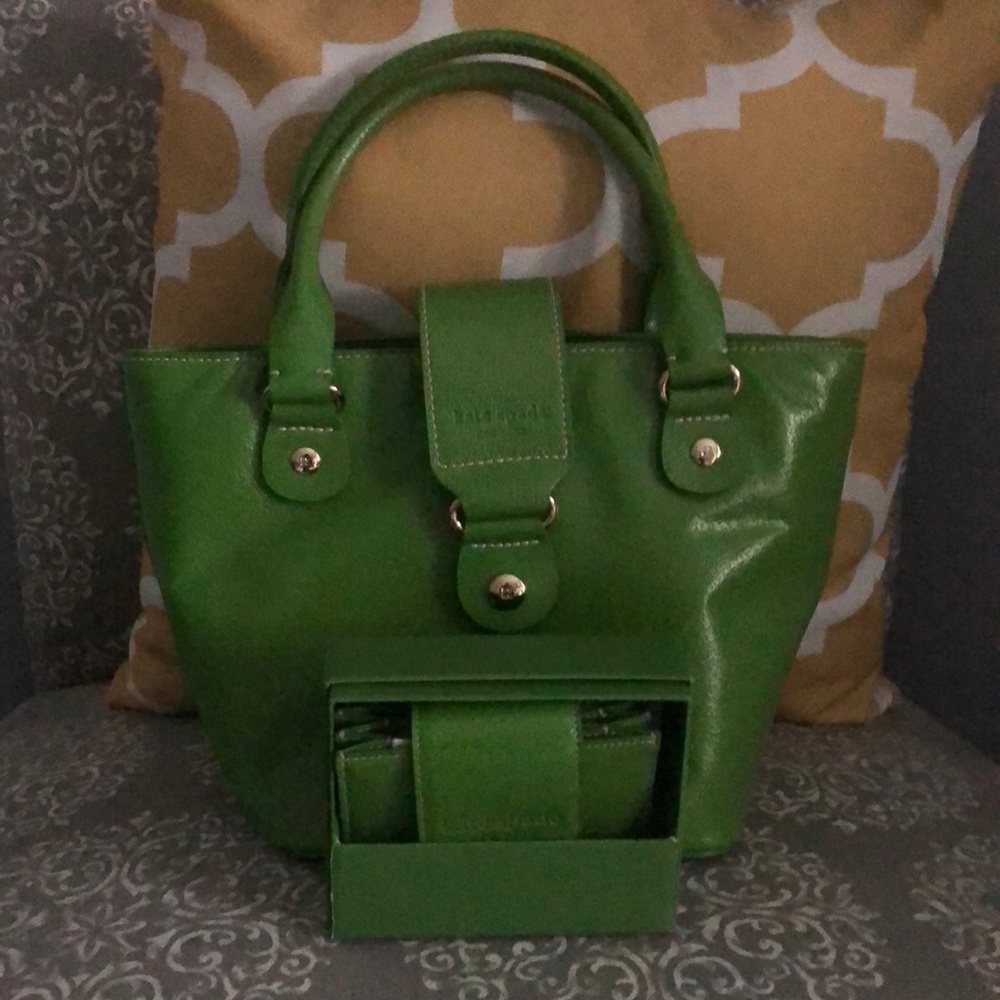 Kate Spade bag and wallet in lime green